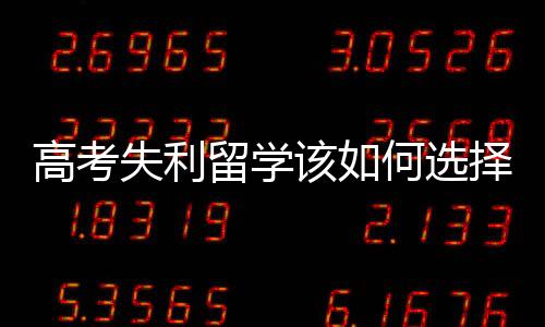 高考失利留学该如何选择?